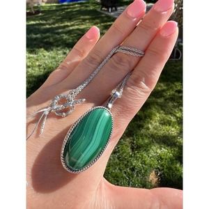 Stephen Dweck Garden Of Stephen Sterling Silver And Malachite Necklace